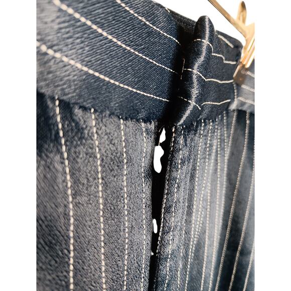 Banana Republic Navy Pinstripe Pants Avery Fit Size 2 Slim Straight Career - Picture 8 of 16